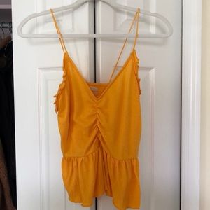 YELLOW RUFFLE URBAN OUTFITTERS TANK TOP